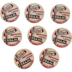 Vintage Lot of 10 Milk Bottle Dairy Caps Miller Dairy Cambridge City, IND
